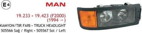 Far Sağ Man 19.233-19.423 (F2000) Kamyon/Tır (1994>) E4 E-Belgeli