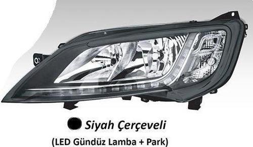 Far Motorlu Sol Fıat Ducato Maxı /Peugeot Boxer / Cıtroen Jumper ( 2014› ) Led (Ballast Hariç) Siyah Çerçeveli
