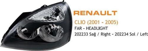 Far Sağ Renault Clıo Siyah 2001-2005