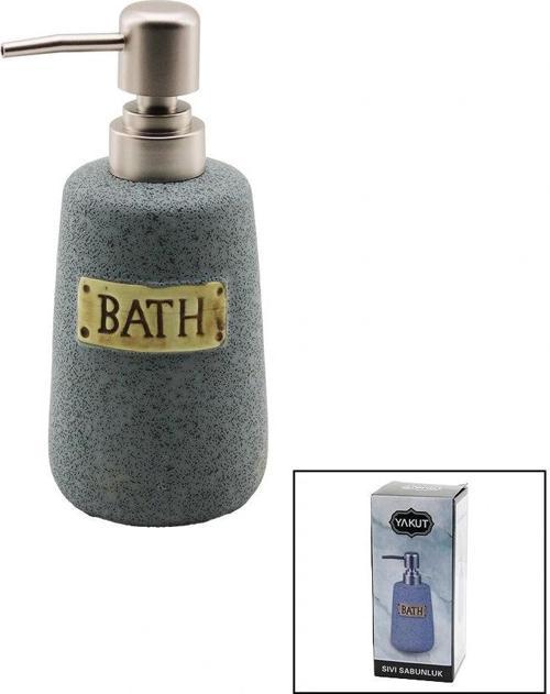 Yuvarlak Gri - Mat Desen Seramik Sıvı Sabunluk