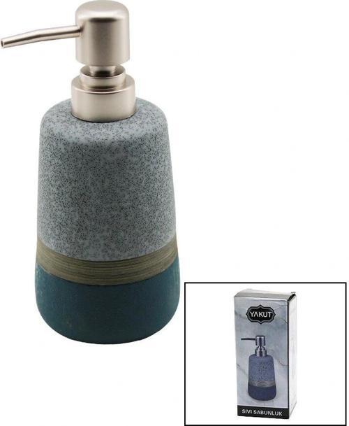 Okyanus Mavi - Gri - Kahve - Mat Desen Seramik Sıvı Sabunluk