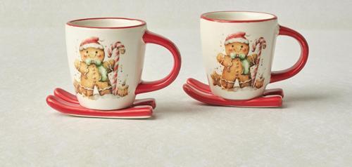 New Year Yılbaşı Sevimli Kurabiye Adam 2 Kişilik Kahve Fincan Takımı 80 ml