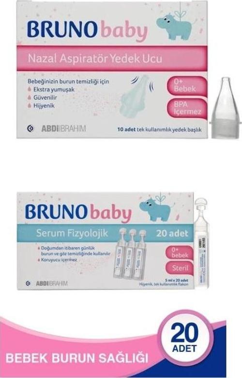 Nazal Aspiratör Yedek Ucu 10lu & Serum Fizyolojik 5 ml x 20 Flakon