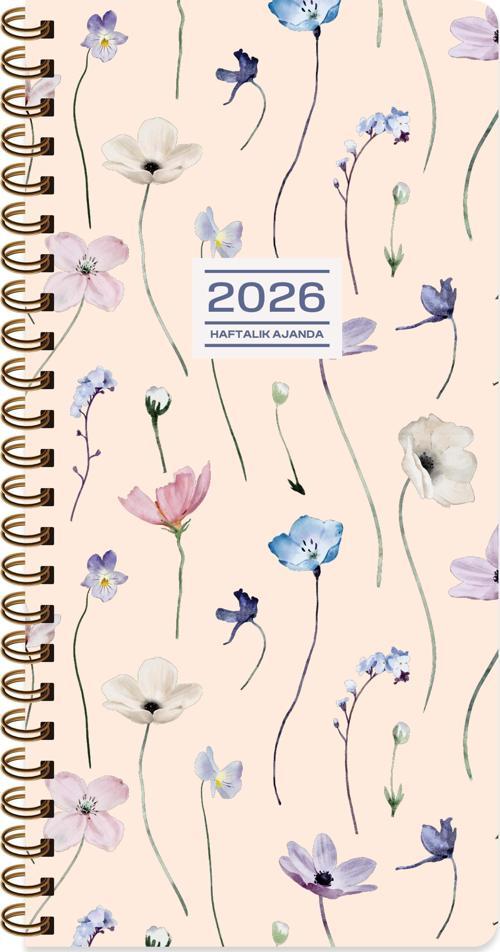 Keskin 2026-8*16 Haftalık Spiralli Cep Ajandası - Lavanta