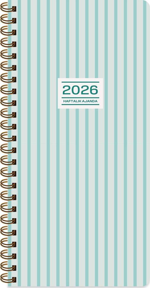 Keskin 2026-8*16 Haftalık Spiralli Cep Ajandası - Çizgi