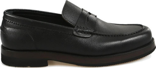 Siyah %100 Deri Loafer Eva Taban Casual Ayakkabı