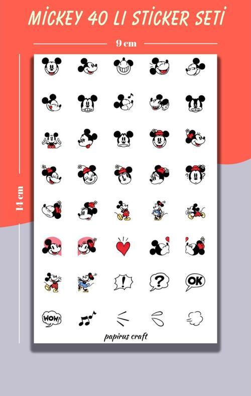 Mickey Mouse 40 Lı Sticker Çıkartma
