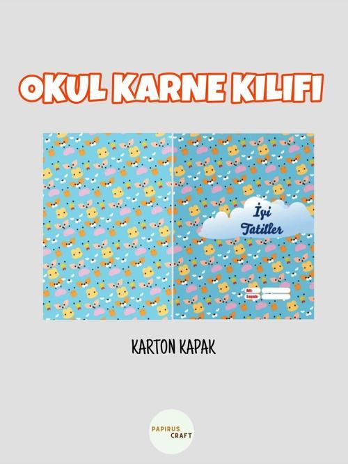 Neşeli Karne Kılıfı (10Adet) ,Karne Kabı , Karne Hediyesi, Öğrenci