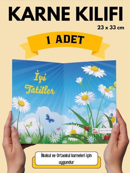 Papatya Temalı Karne Kılıfı , Karne Kabı , 1 Adet , Karne Hediyesi , Öğrenci , Yaz Tatili