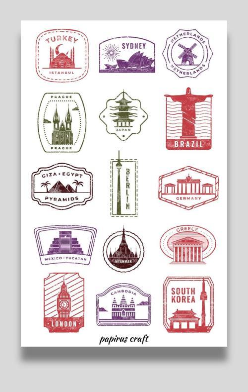 Dünya Şehirleri 15 Li Sticker Çıkartma