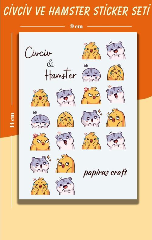 Hamster Ve Civciv Sticker Çıkartma