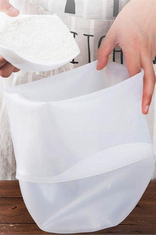 Büyük Hamur Torbası Silikon Şeffaf Hamur Yoğurma Torbası Ekmek Makarna Mantı Hamuru