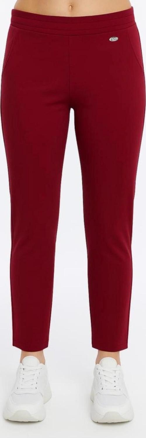 Kadın Bordo Eşofman Alt Cepli Klasik Paça-P376