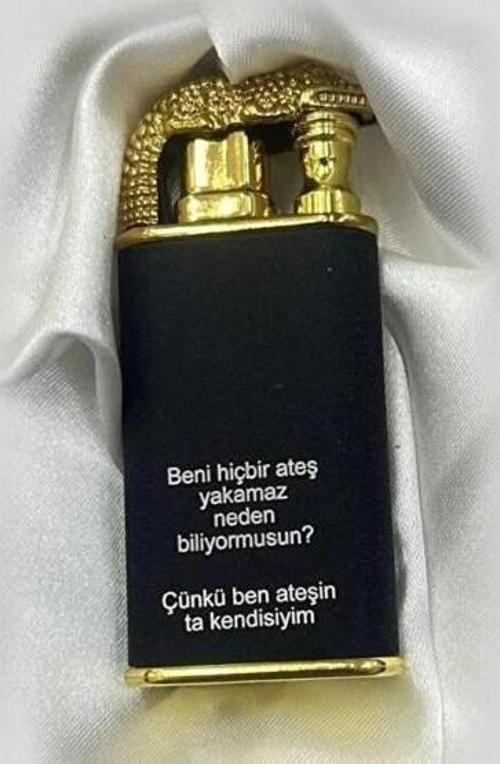 Kişiye Özel Mesajlı Ejderha Alevli Lüx Çakmak