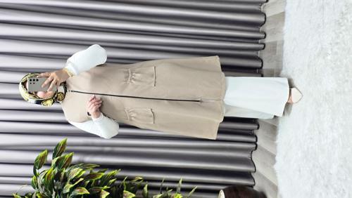 Kadın Büyük Beden Rahat Kalıp Ottoman Kumaş Dört Mevsim Çelik Örme Yelek