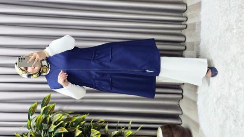 Kadın Büyük Beden Rahat Kalıp Ottoman Kumaş Dört Mevsim Çelik Örme Yelek