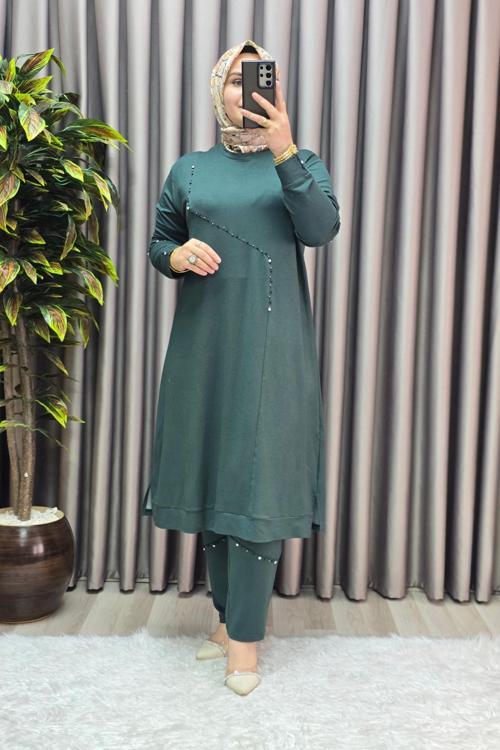 Kadın Tesettür Giyim Büyük Beden Mihra Pantolonlu İkili Takım 