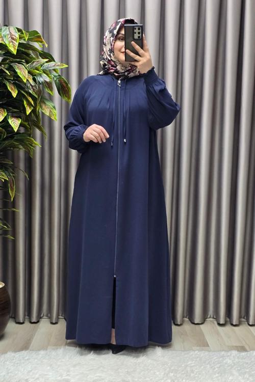 Kadın Tesettür Giyim Büyük Beden Nur Robalı Krep Ferace