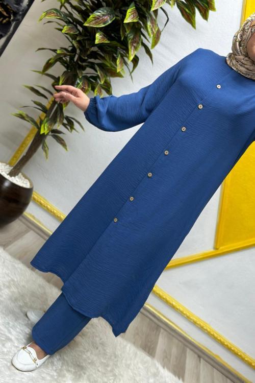 Kadın Tesettür Giyim Büyük Beden Pantolonlu Aerobin İkili Takım 