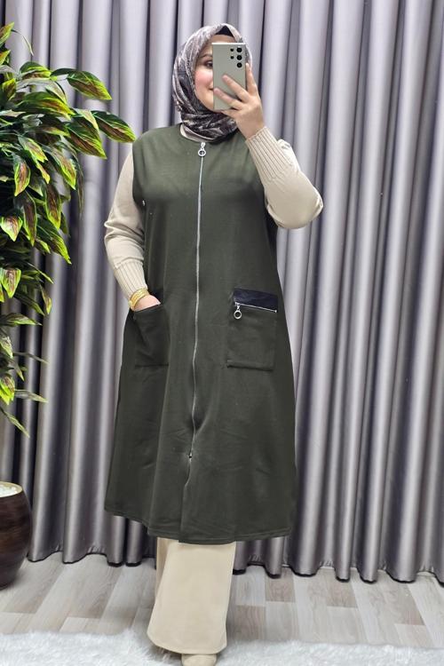 Kadın Tesettür Giyim Büyük Beden Ottoman Yelek 