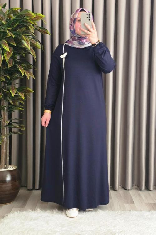 Kadın Tesettür Giyim Büyük Beden Şuğra Çiçekli Elbise 