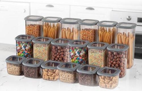 VIENEV FOLY Kare Erzak Saklama Kabı 18'li Set 6x(0,55 Litre, 1,2 Litre, 1,75 Litre)