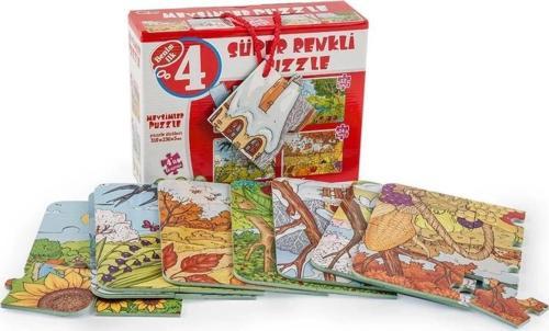 BFS Nessiworld 2488  MEVSİMLER SÜPER RENKLİ PUZZLE 4LÜ