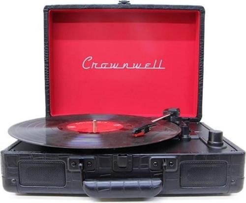 Pikap Suitcase CR Series Siyah Elektronik Bluetooth Hoparlör Plakçalar CW002-BL