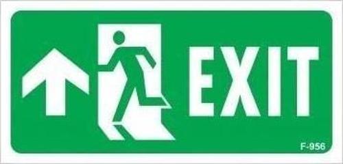 Exit Yukarı Sol Ok İşaretli Uyarı Levhası 17,5x25 KOD:956