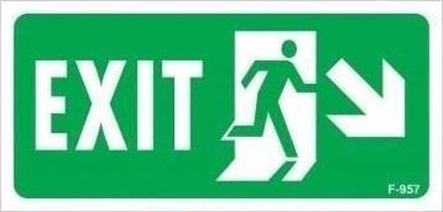 Exit Sağ Aşağı Uyarı Levhası 17,5x25 KOD:957