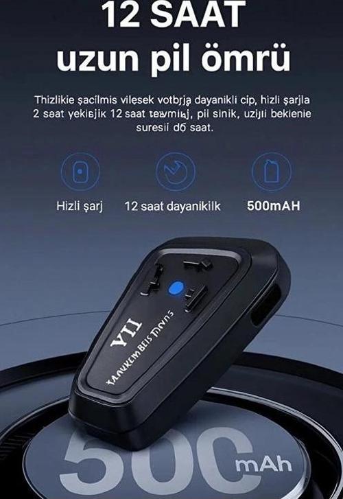 Y11 Bluetooth Kulaklık Mikrofonlu Motosiklet Kulaklığı İntercom Bt 5.3