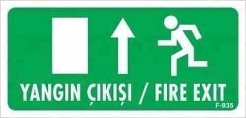 Yangın Çıkışı Yukarı Uyarı Levhası 17,5x25 KOD:935