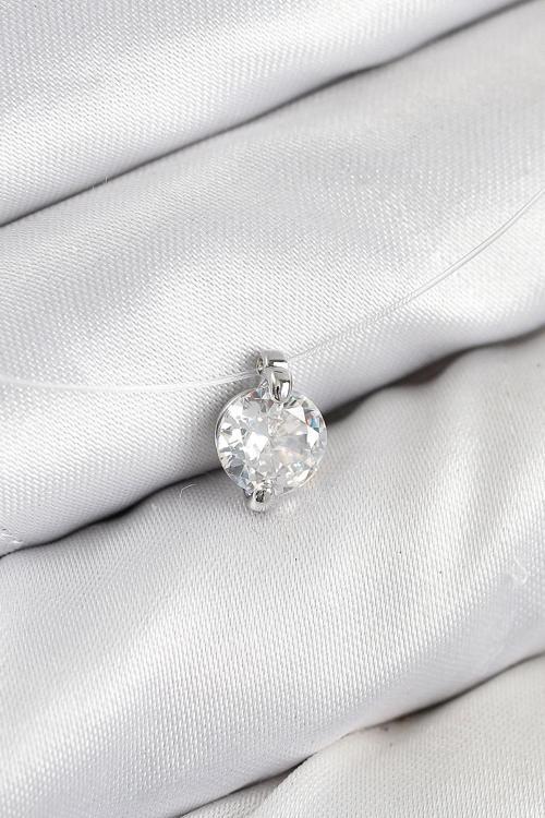 BFS Misineli Zirkon Taşlı Model Gümüş Renk Hayalet Kolye