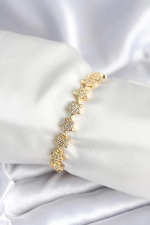 BFS Pirinç Gold Renk Yıldız Model Kadın Bileklik