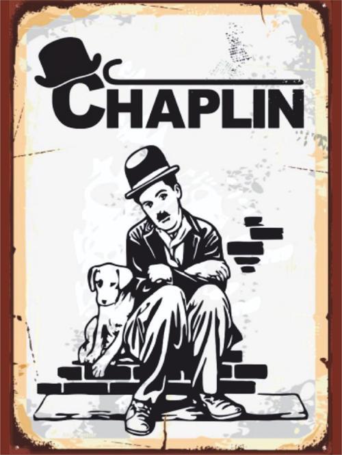 Charlie Chaplin Retro Tablo | Siyah Beyaz Klasik Poster