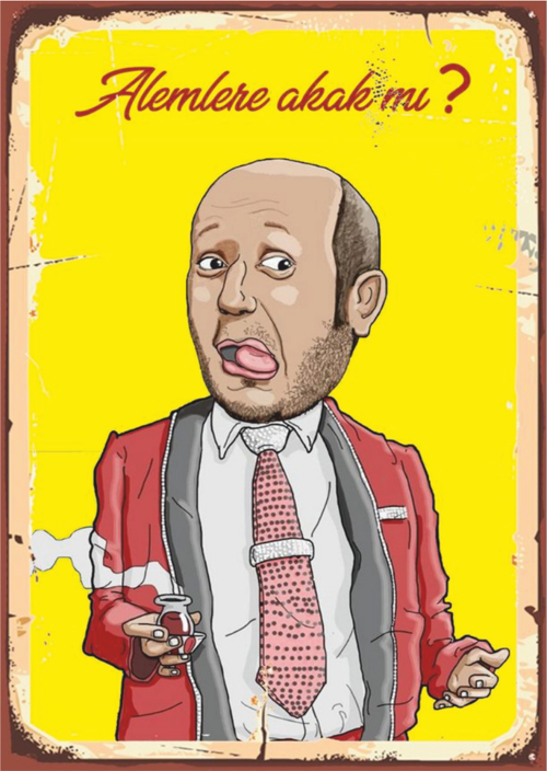 Alemlere Akak mı Yazılı Karikatürize Mizahi Ahşap Retro Poster Tablo