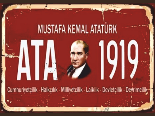 Atatürk 1919 Temalı Retro Ahşap Poster Tablo | Cumhuriyet ve İlke Dekoru