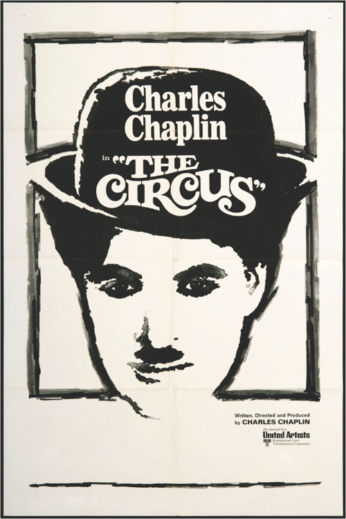 Charlie Chaplin “The Circus” Siyah Beyaz Retro Afiş MDF Tablo