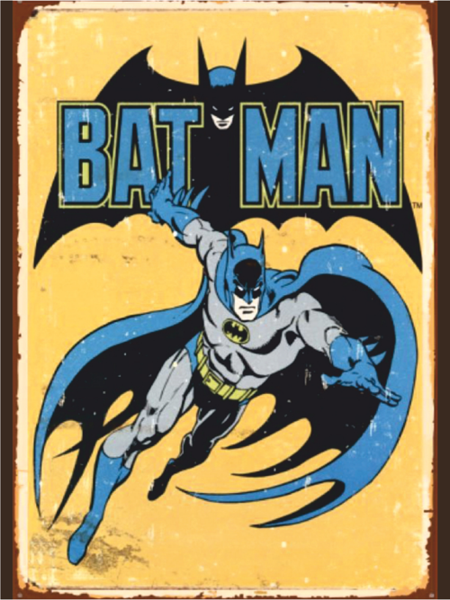 Batman Retro Çizgi Roman Temalı Ahşap Poster Tablo | DC Comics Vintage Dekor