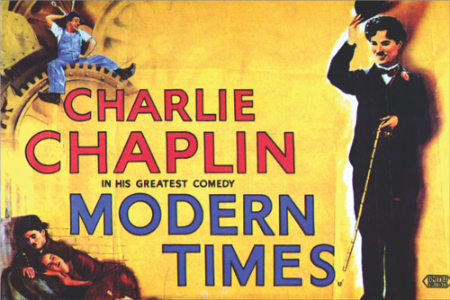 Charlie Chaplin Modern Times Film Afişi Retro MDF Tablo