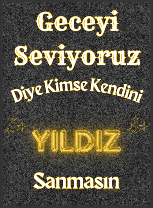 Geceyi Seviyoruz Diye Ahşap Retro Vintage Poster