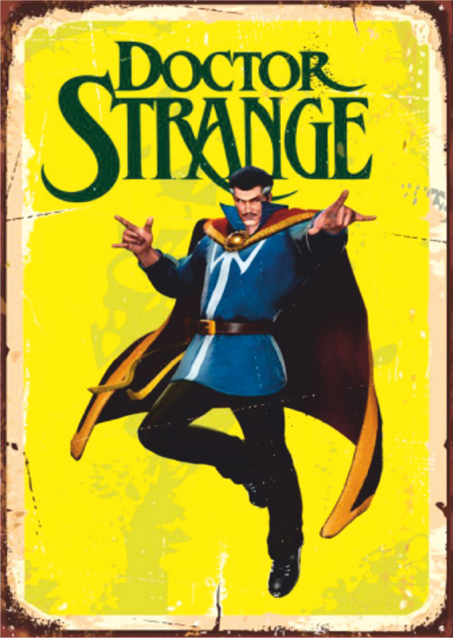 Doctor Strange Marvel Temalı Ahşap Retro Çizgi Roman Poster Tablo