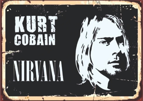 Kurt Cobain Nirvana Temalı Ahşap Retro Poster Tablo