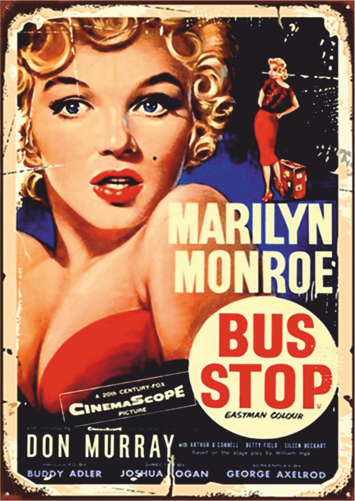 Marilyn Monroe Bus Stop Film Afişi Temalı Ahşap Retro Poster Tablo