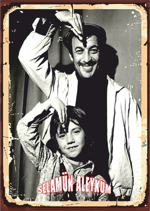 Kemal Sunal Selamün Aleyküm Retro Ahşap Tablo - Türk Sineması Temalı Nostalji