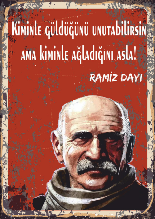 Ramiz Dayı Retro Ahşap Tablo - Efsane Replikli Nostaljik Tasarım