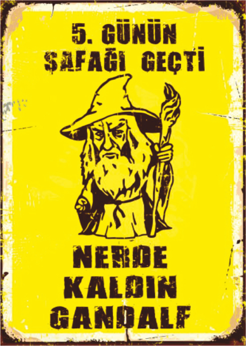 Nerede Kaldın Gandalf Temalı Ahşap Retro Mizahi Film Posteri