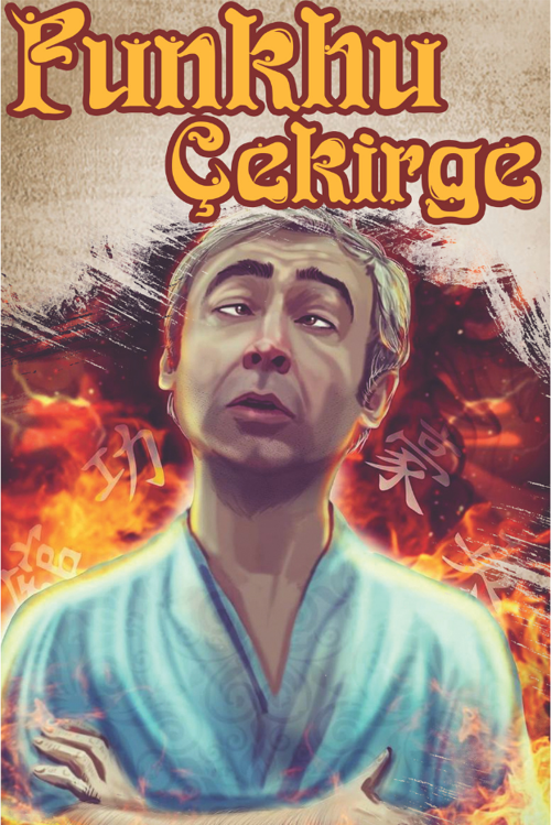 Punkhu Çekirge Temalı Komik Retro Ahşap Tablo – Uzakdoğu Mizahı Karikatür Tasarım