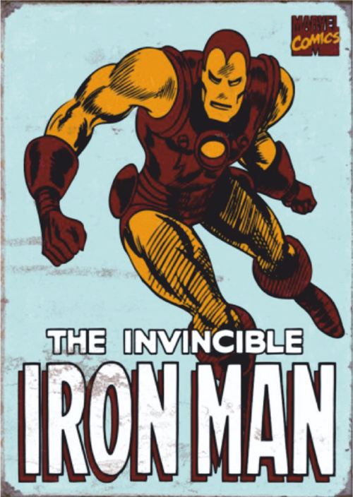 The Invincible Iron Man Marvel Temalı Ahşap Retro Poster Tablo