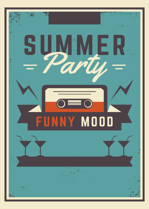 Summer Party Funny Mood Yaz Temalı Retro Ahşap Tablo